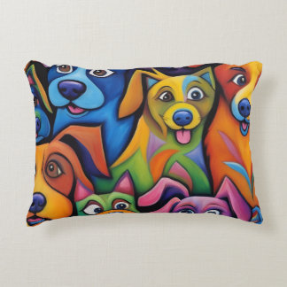 Almofada Decorativa Cães abstratos loucos e legais