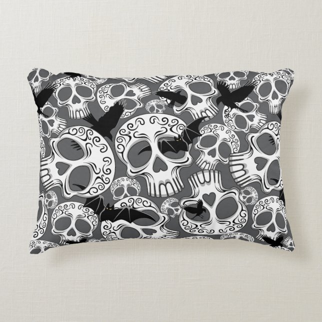 Almofada Decorativa Calaveras Decorativas do Halloween (Frente)