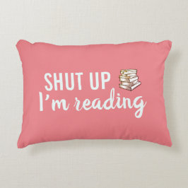 Almofada Decorativa Cale-se. Estou lendo travesseiro de sotaque de cor