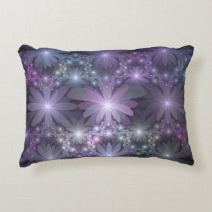 Almofada Decorativa Cama de Flores Arte de Fractal Abstrato Brilhante 