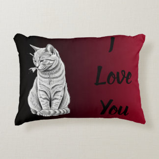Almofada Decorativa Cama de Pet Gato Ombre Preto Vermelho Eu Te Amo Ar