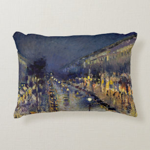 Almofada Decorativa Camille Pissarro - Boulevard Montmartre à Noite