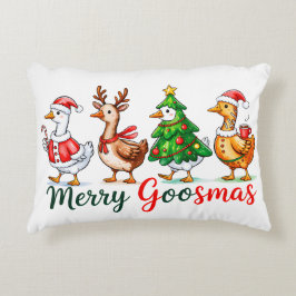 Almofada Decorativa Camisa Tri-Blend de Natal Alegre Ganso Engraçado