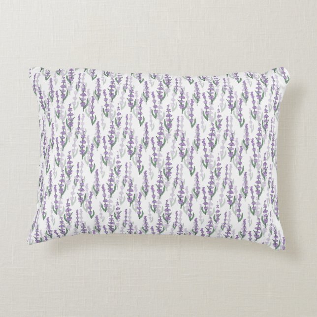 Almofada Decorativa campo de lavanda provença flor roxa (Verso)