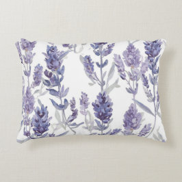 Almofada Decorativa Campos de Lavanda | Padrão de Flor de Aquarela Rox