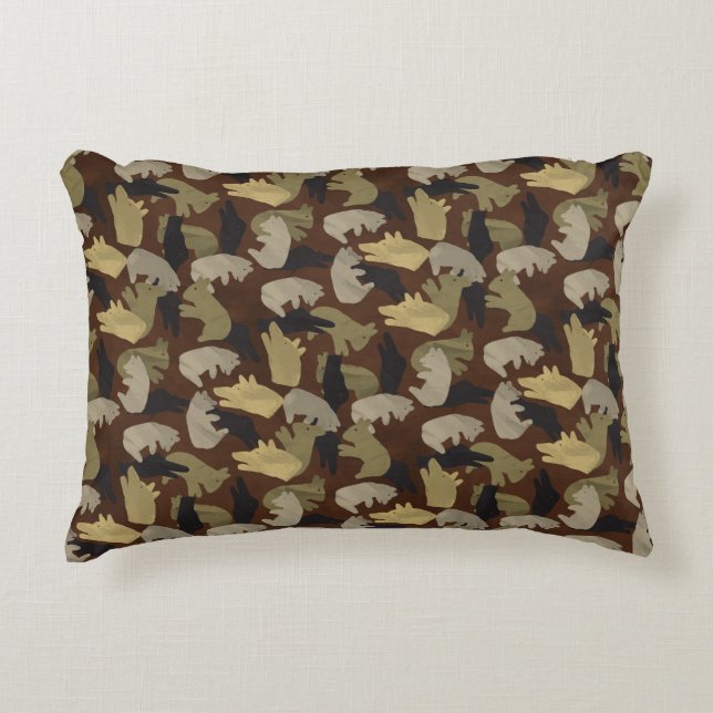 Almofada Decorativa Camuflagem de Animal Silhueta Marrom (Frente)
