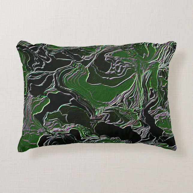 Almofada Decorativa Camuflagem do Exército Verde Funky (Frente)