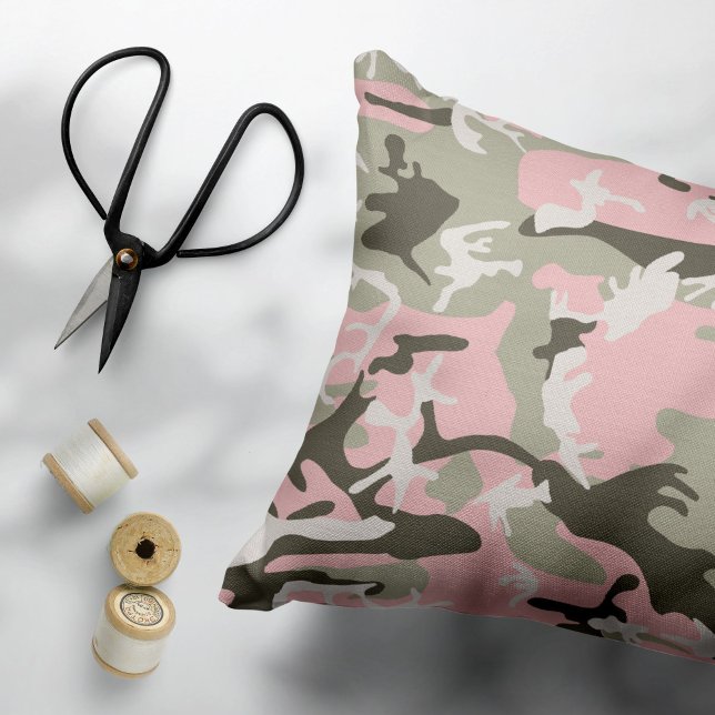 Almofada Decorativa Camuflagem Rosa e Verde, Militar, Exército (Criador carregado)