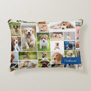 Almofada Decorativa Cão Adorável de Montagem de Fotografias Cute
