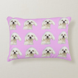 Almofada Decorativa Cãozinho maltês a rosa