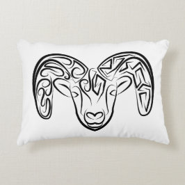 Almofada Decorativa Capim/ovelha, tribal, preto e branco