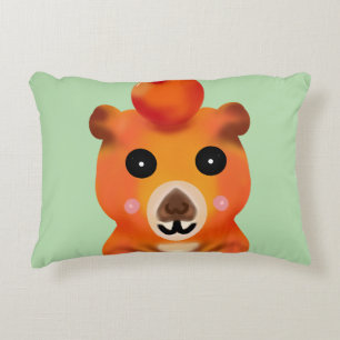 Almofada Decorativa Capivara Fofa e Difusa com Laranja   Ar de Animal 