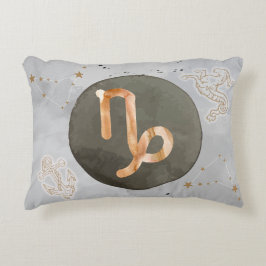 Almofada Decorativa Capricórnio Cinza Aquarologia Símbolo Zodiac