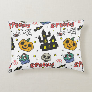 Almofada Decorativa Caracteres de Halloween: Padrão Whimsical Seamless