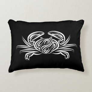 Almofada Decorativa Caranguejo Tribal Negro e Branco