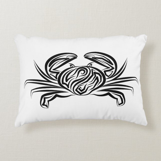Almofada Decorativa Caranguejo Tribal Negro e Branco (Frente)