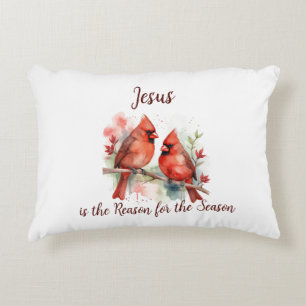 Almofada Decorativa Cardeal Vermelho de Natal Jesus Razão da Temporada