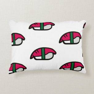 Almofada Decorativa Caricatura Kawaii Sushi, Arroz de Peixe e Algas