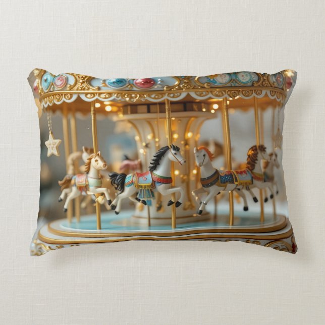 Almofada Decorativa carrossel brilhante dourado (Frente)
