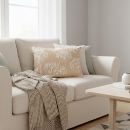 Almofada Decorativa Carrot Flower Silhouette Soft Beige Throw Pillow