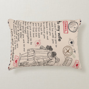 Almofada Decorativa Carta Personalizada Para Minha Esposa