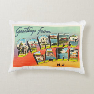 Almofada Decorativa Cartão das viagens vintage de New-jersey NJ do