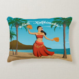 Almofada Decorativa Cartão havaiano de Mele Kalikimaka do vintage