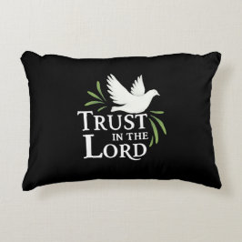 Almofada Decorativa Cartões Planos Cristãos Pombo Branco Confie no Sen