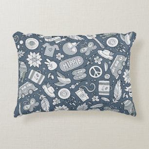 Almofada Decorativa Cartoon hand drawn hippie doodles seamless pattern