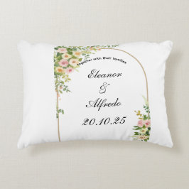 Almofada Decorativa Casamento de Rosa em Aquarela