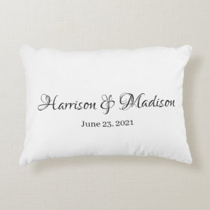 Almofada Decorativa Casamento Personalizado de Nome e Data do Casal Pe