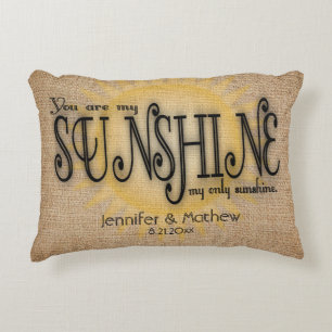 Almofada Decorativa Casamento Russo Burlap Sunshine
