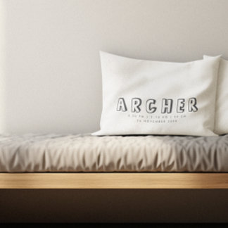 Almofada Decorativa Casos de Nascimento de Nome Minimalista