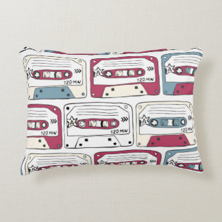 Almofada Decorativa Cassetes de Música Retroativa: Padrão de Fundo Roc