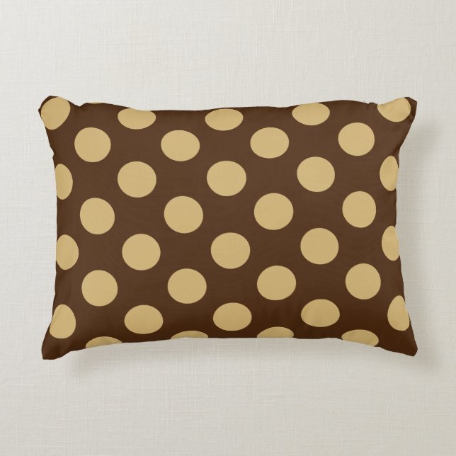 Almofada Decorativa Castanho E Beige Dotados (Frente)