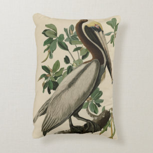 Almofada Decorativa Castanho Pelicano das Aves da América de Audubon