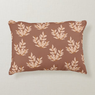 Almofada Decorativa Castanho Sai do Padrão Folha da Linha Vintage