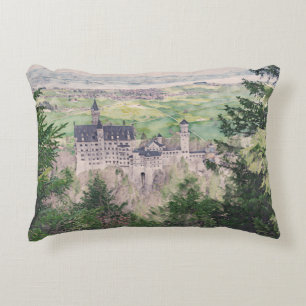 Almofada Decorativa Castelo de Retro Neuschwanstein na Alemanha