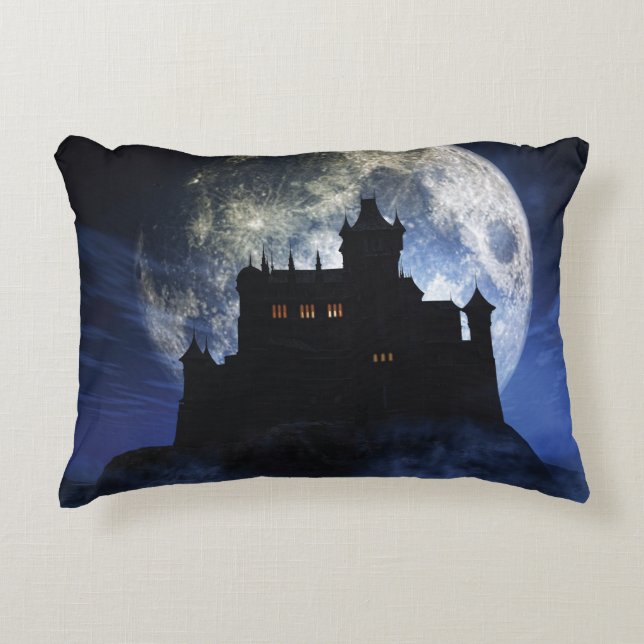 Almofada Decorativa Castelo fantasma durante a noite (Frente)