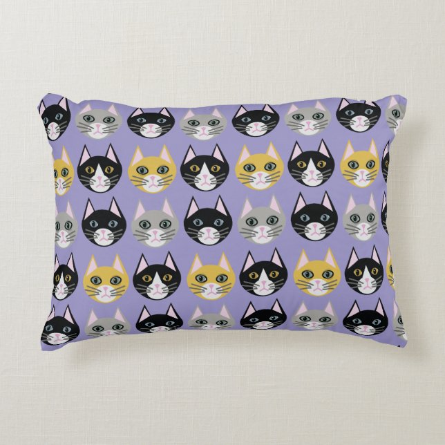 Almofada Decorativa Cats purple (Frente)