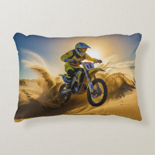 Almofada Decorativa Cavaleiro Motocross a Andar nas Dunas