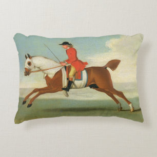 Almofada Decorativa Cavalo de corrida de galope e jóquei montado no