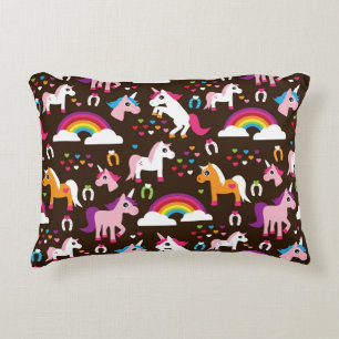 Almofada Decorativa cavalo de fundo de crianças arco-íris unicórnio