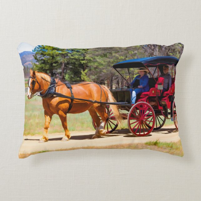ALMOFADA DECORATIVA CAVALO E CARRUAGEM - PINTAMENTE (Frente)