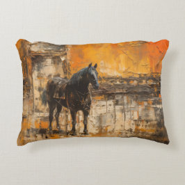 Almofada Decorativa Cavalo Majestoso em Abstrato Sunset