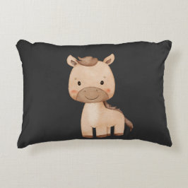 Almofada Decorativa Cavalo Preto Fofo