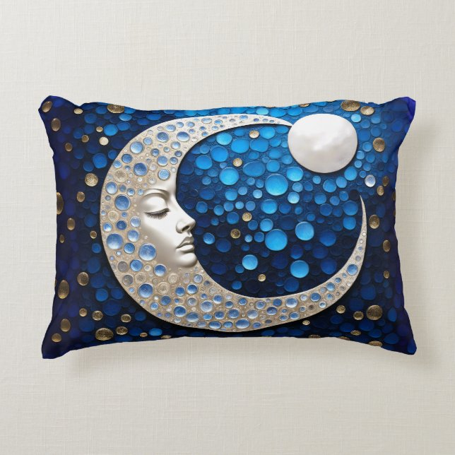 Almofada Decorativa Celeste: Mulher na lua. Versão estendida (Frente)