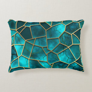 ALMOFADA DECORATIVA CÉLULAS DE PADRÕES TURCOS E MOSAIC CHIP DOURADOS