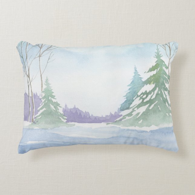 Almofada Decorativa Cena de inverno 3, impressão duplo (Frente)