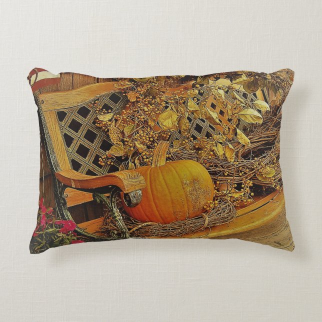 Almofada Decorativa Cena de Queda - Pumpkin e Bitterdoces Vinha no Ban (Frente)